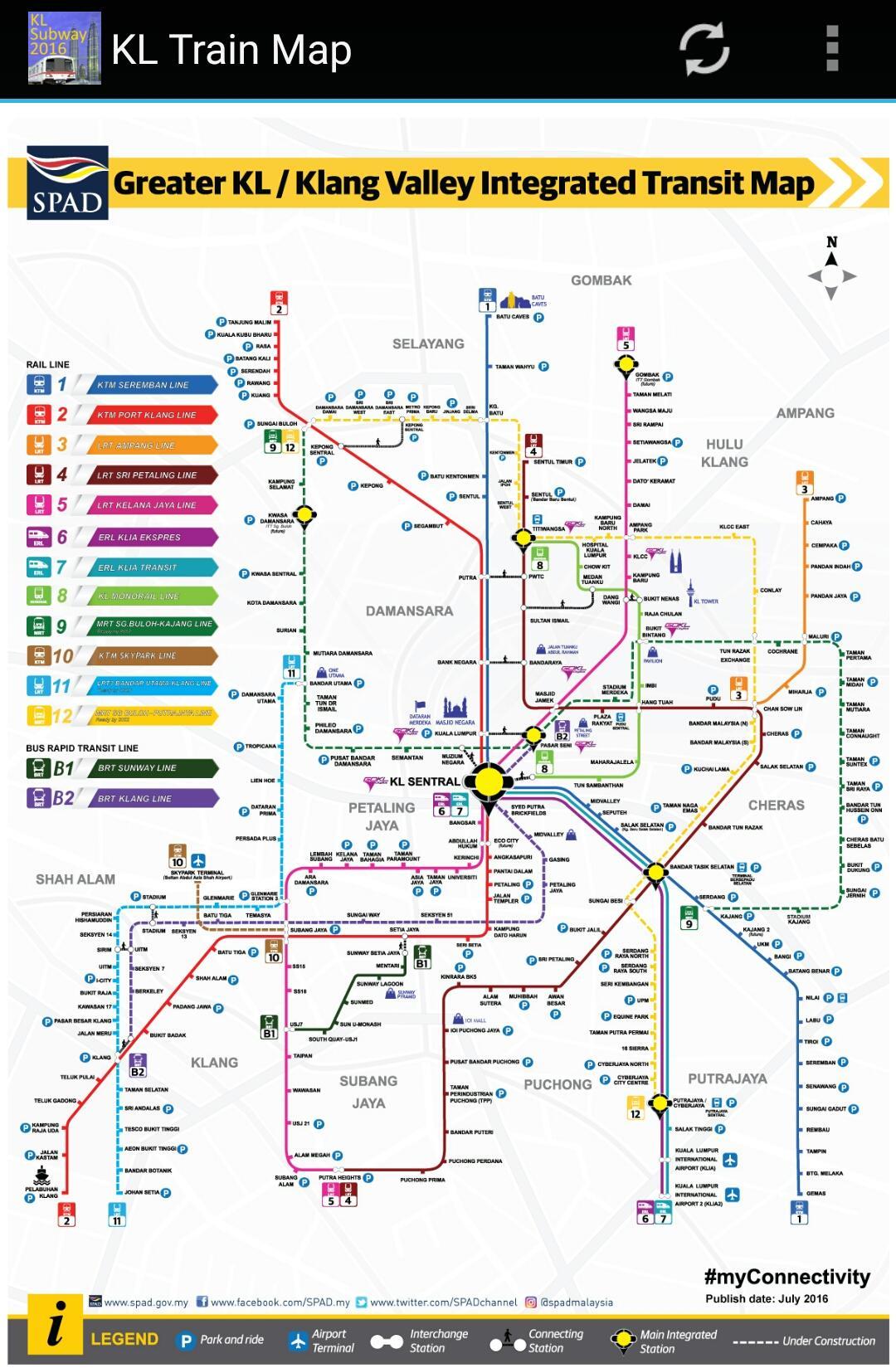 Klang Valley MRT LRT train Carte 2020 APK for Android Download