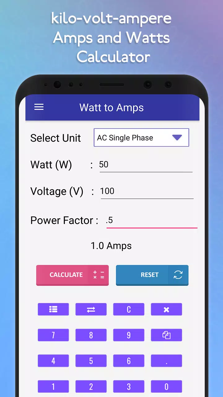 Descarga de APK de kva / amps / watts calculator para Android