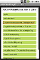 ACCA P1 Govern, Risk & Ethics poster