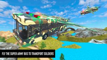 Flying Army Bus Simulator 2019: Transporter Games Poster