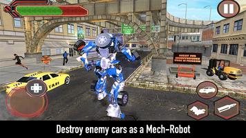 Flying Police Robot Car Transform Shooting Games screenshot 2