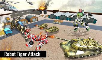 Futuristic Robot Tiger - Robot Transformation Game ảnh chụp màn hình 3