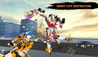 Futuristic Robot Tiger - Robot Transformation Game اسکرین شاٹ 1
