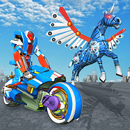 Police Unicorn Flying Horse Robot Bike Games APK