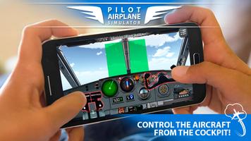 Pilot Vliegtuig simulator 3D-poster
