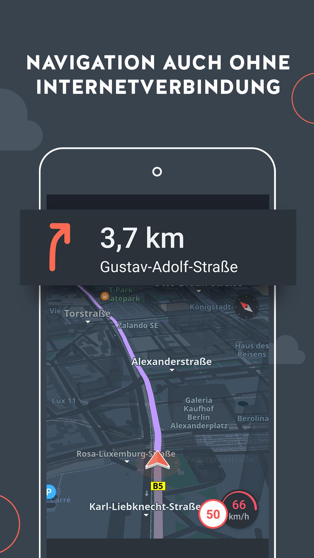 GPS Navigation, OfflineKarten, Routenplaner für Android