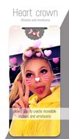 Heart Crown & Rabit Face Camera - Motion Stickers स्क्रीनशॉट 1
