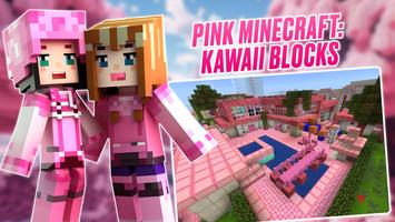 Pink Minecraft: Kawaii Blocks Plakat