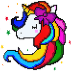 Kawaii Unicorn Pixel Art иконка