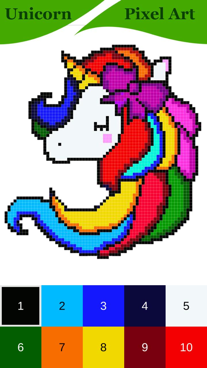 Kawaii Unicorn Pixel Art Color By Number For Android Apk