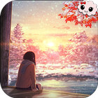 Anime Girl Winter Sunset Live  icône