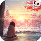 Anime Girl Winter Sunset Live  biểu tượng