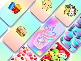 Cute Food Kawaii backgrounds اسکرین شاٹ 1