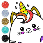 Kawaii Coloring Game Glitter ícone