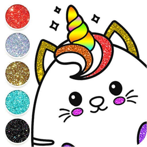 Kawaii Coloring Game Glitter