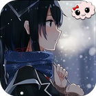 Girl and Snow Anime Wallpaper icône