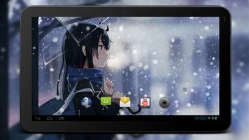Girl and Snow Anime Wallpaper capture d'écran 3