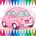 Cute Car Coloring Book