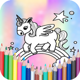 Unicorns Coloring Book- kawaii Cute for Kids icône