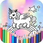 Unicorns Coloring Book- kawaii Cute for Kids ไอคอน
