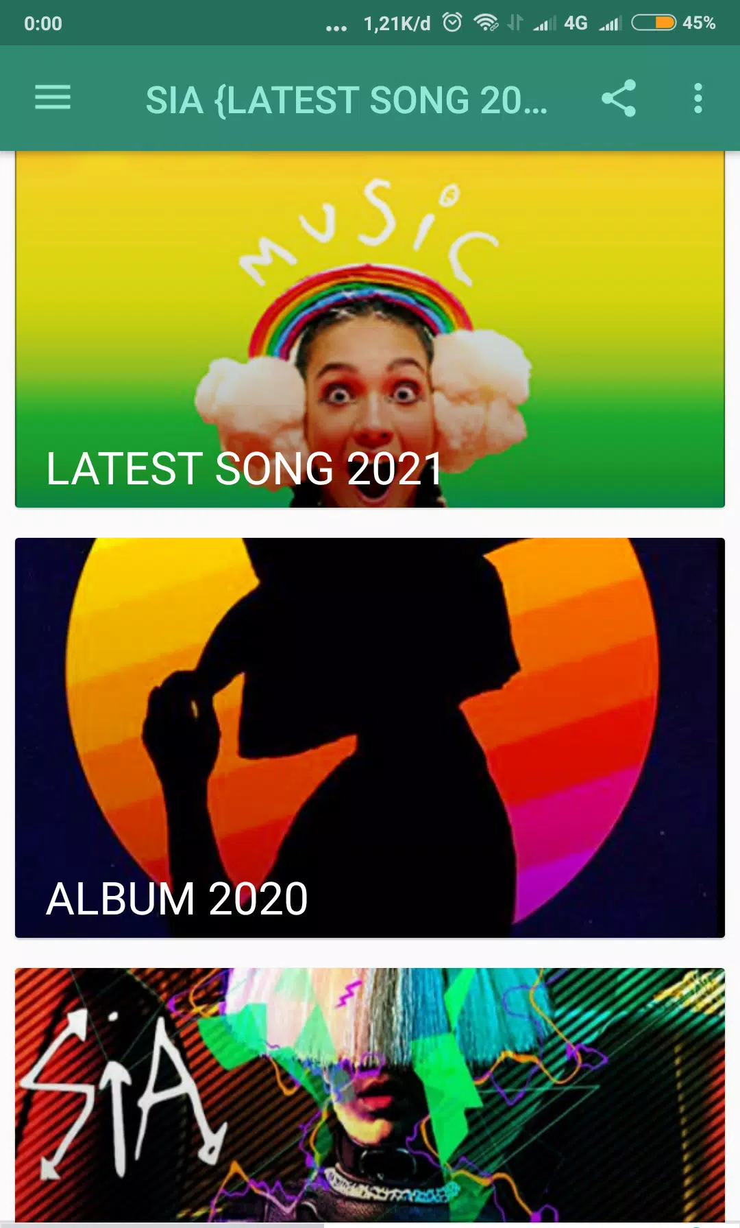 SIA" {LATEST SONG 2021 + (ALBUM 2020-2002} APK for Android Download