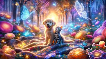 Dogs & Cats Puzzles for kids پوسٹر