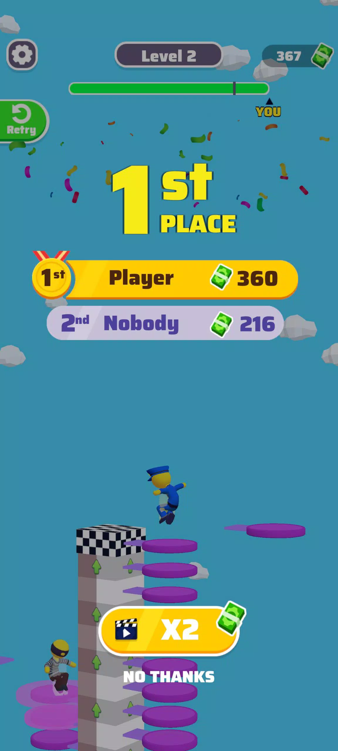 Knife Trampoline Race