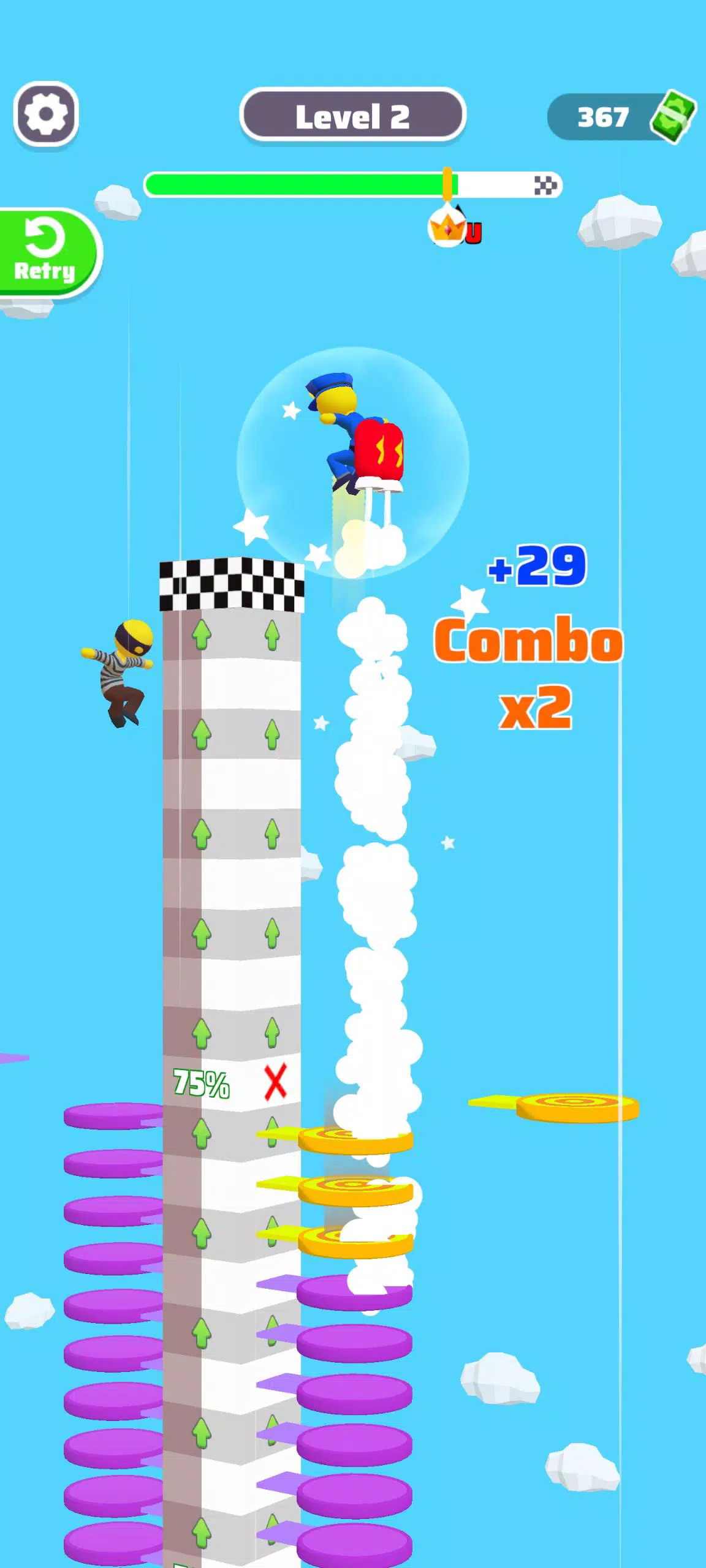 Knife Trampoline Race