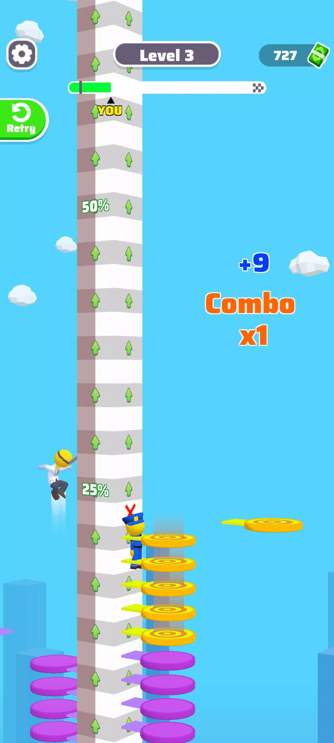 Knife Trampoline Race