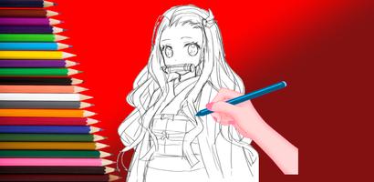 Nezuko KNY Coloring Book 스크린샷 1