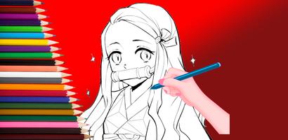 Nezuko KNY Coloring Book syot layar 2