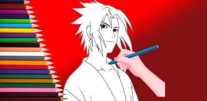 Uchiha Sasuke Coloring Book syot layar 1