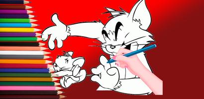 Tom Cat and Mouse Coloring پوسٹر