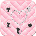 Pink kitty Live Wallpaper Theme أيقونة
