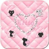 Pink kitty Live Wallpaper Theme أيقونة