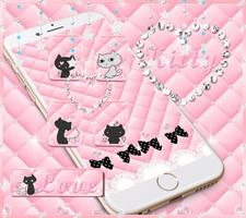 Pink kitty Live Wallpaper Theme تصوير الشاشة 3