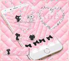 Pink kitty Live Wallpaper Theme captura de pantalla 3