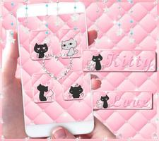 Pink kitty Live Wallpaper Theme الملصق