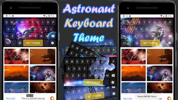 Astronaut Keyboard Theme Affiche