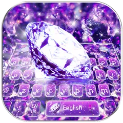 Púrpura diamante glitter teclado