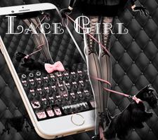 Sexy Lace girl keyboard Theme पोस्टर