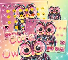 Cute owl Keyboard Theme اسکرین شاٹ 1