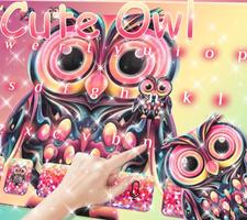 Cute owl Keyboard Theme اسکرین شاٹ 2