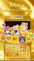 Luxury Golden Keyboard Theme f capture d'écran 1