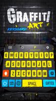 Yellow Graffiti Wall Keyboard  Affiche