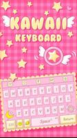 Pink Kawaii Keyboard Theme Affiche