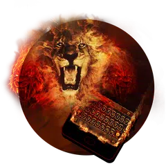 Fire Lion Keyboard Theme - Emo