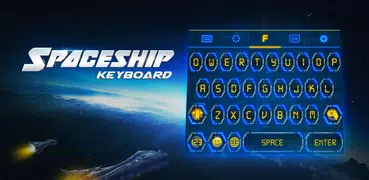 Neon Spaceship Keyboard Theme