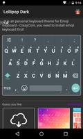 برنامه‌نما Emoji Keyboard - Lollipop Dark عکس از صفحه