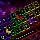 Teclado y temas de LED de neón icono